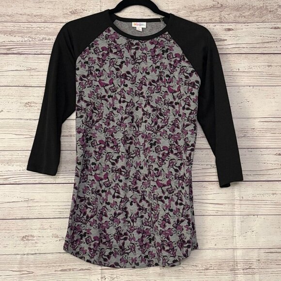 LuLaRoe Randy Minnie Mouse Body Black Sleeves Small - Picture 1 of 6